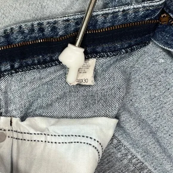 Vintage 90s Lee MR Jeans 38x30 Relaxed Fit Light Wash Union Made in USA - Picture 5 of 6